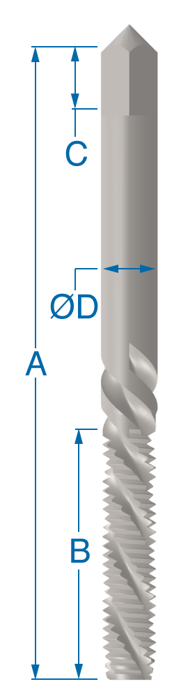 Spiral Flute Bottoming 2-Thread Chamfer